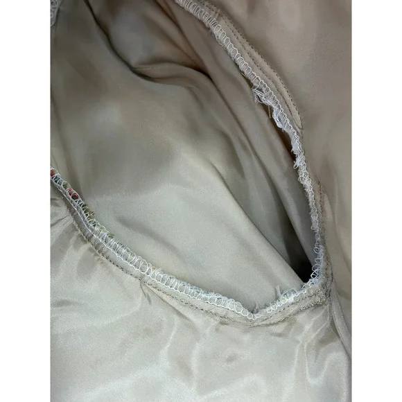 Embroidered Kimono Jacket Beige Floral Open Front Belted Women's M Bohemian - Picture 9 of 13